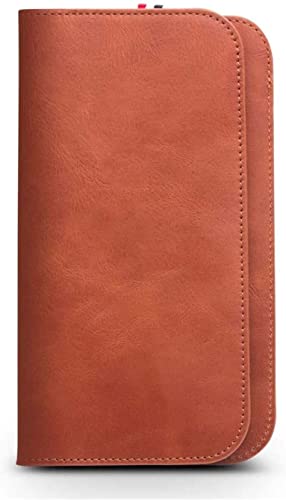 Étui de téléphone en cuir véritable entièrement enveloppé marron