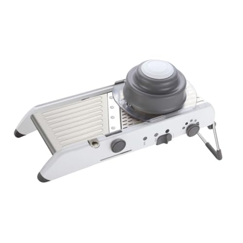 OUNONA Adjustable Stainless Steel Food Slicer and Vegetable Shredder with Interchangeable Drums Multi Function Chopper for Easy Cheese and Vegetable Cutting for Meal Prep