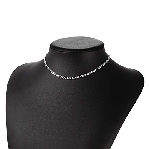 Mens Necklace Designs Cuban Link Chain Length 14Inch 3Mm Short Choker #TOP1