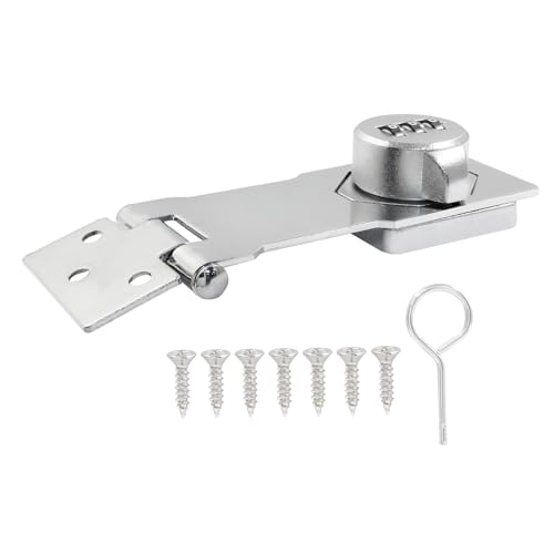Image of Household Cabinet Password Hasp Locks Easy-to-Install Cabinets Combination Lock with Screws for Small Doors and Cabinets (Silver)