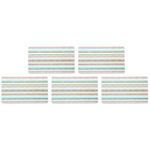 Kesper 31254 Dekor-Frühstücksbrettchen mit Streifen, Melamin, eckig 23,5 x 14,5 x 0,4 cm, mehrfarbig (5er Pack)