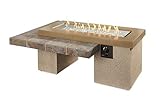 PREMIUM QUALITY - This fire table features a Brown Continental Slate tile with Polished Brown Supercast concrete top and a Stony Creek stucco base. The Crystal Fire Plus Burner delivers a warm glow that's perfect for relaxing outside STYLISH DESIGN -...