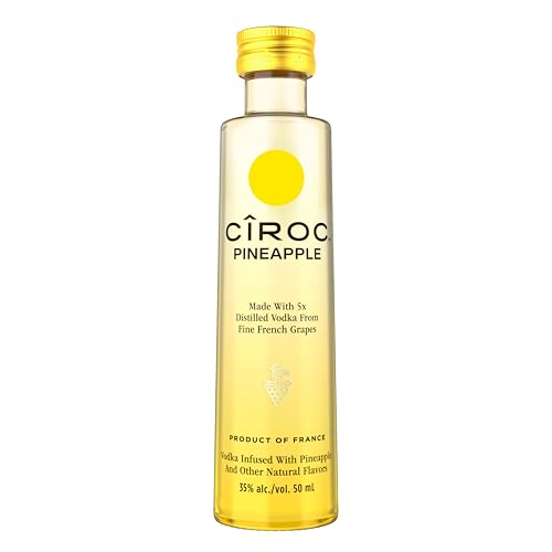 Cîroc Pineapple Flavoured Vodka | 40% vol | 15x5cl | Ultra-Premium Vodka | Distilled 5 Times | Tropical Taste | Infused with Natural Flavours & Pineapple