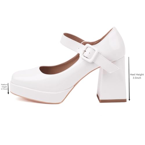 Image of Women's Mary Jane Platform Heels Chunky Block Heel Pumps