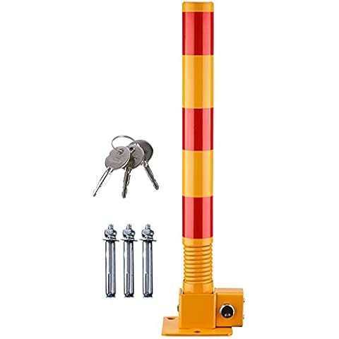 HLLING Car Parking Space Lock Bollard Lockable Folding Security Post With Flexible Spring Collision Avoidance Bollard Parking Post With Keys (Color : Yellow-red, Size : 600x60mm) Cover
