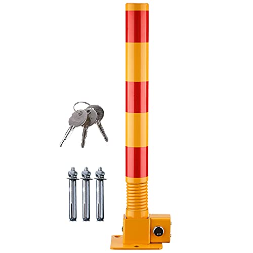 Steel Car Parking Lock - 600x60mm Foldable Security Bollard with Keys | Spring Collision Avoidance | Heavy-Duty & Easy to Install