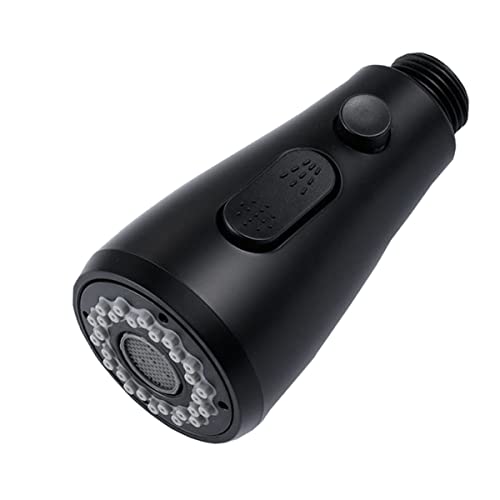 Tête de pulvérisation extractible pour robinet de cuisine, 3 fonctions de remplacement pour robinet d'évier de cuisine, tête de robinet de cuisine de rechange pour mâle G1/2 (noir) Cover
