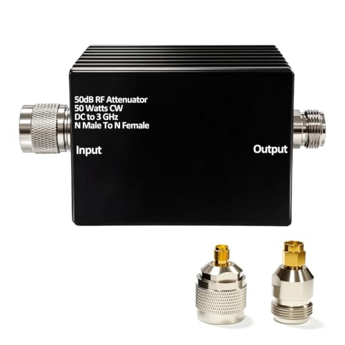 Image of AURSINC 50W RF Attenuator DC-3GHz N-M /F 50dB Attenuation with SMA Adapters