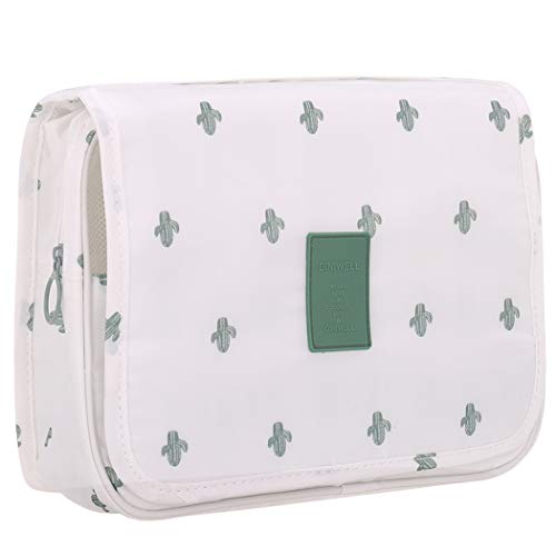 Preisvergleich Produktbild Freelynn Kulturbeutel Kulturtasche Damen Herren zum Aufhängen Kleine Waschtasche Waschbeutel für Urlaub Camping Übernachten - Kaktus