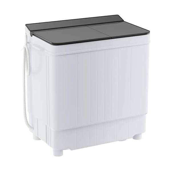 Elevon Portable, 17.6lbs Mini Compact Laundry, Twin Tub 11lbs 6.6lbs Spinner, Clothes Washer Washing Machine, Drain Pump for Apartment, Dormitory and RVs