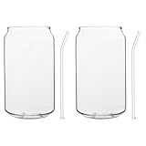 Gatuida Copas para Beber Cócteles y Jugos de Vidrio Diseño Creativo, 4 Unidades Pajita, Aptas para Bebidas Calientes y Frías