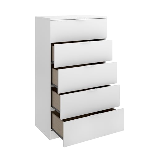 Xifonier de cinco cajones blanco de 109.7x61.5x39 cm 5