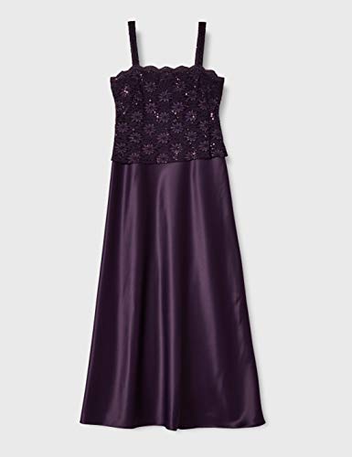 Alex Evenings Women's Long Mock Jacket Dress With Satin Skirt, Eggplant, 14 #TOP1