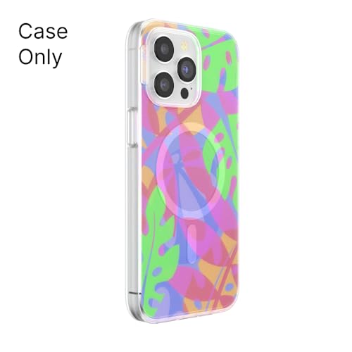 PopSockets Hülle für iPhone 14 Pro, MagSafe-kompatibel, kabelloses Laden, Fallschutz, Boca Palms Pink – Ansicht 3