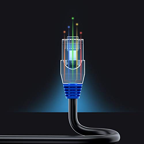 Maximm Ethernet Cable Outdoor Cat6 Heavy Duty Cord 150 ft - Black - Zero Lag Pure Copper, Waterproof Internet Cables Suitable for Direct Burial Installations.