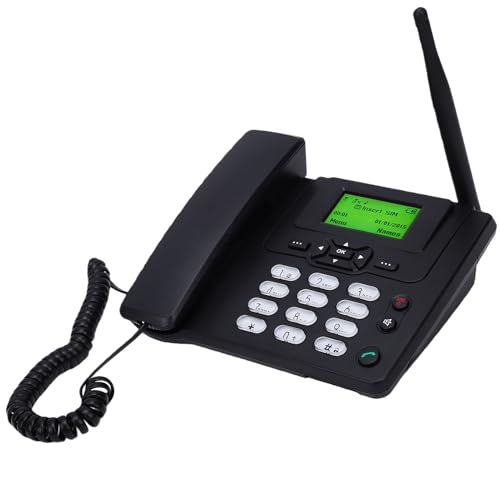Téléphone de bureau fixe sans fil 2G GSM Annadue avec carte SIM et radio FM