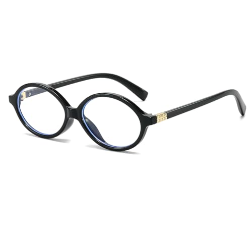 Image of JOVAKIT Retro Oval Blue Light Blocking Glasses for Women Vintage Fashion 90s Small Oval Frame Eyeglasses