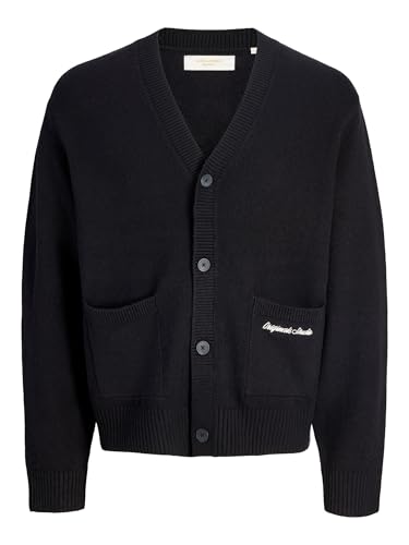 Image of JACK & JONES Jornorrebro Knit Cardigan, Black, L