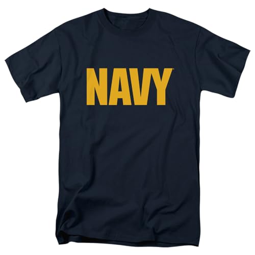 Popfunk Us Navy Logo Unisex Adult T Shirt (Large) Navy