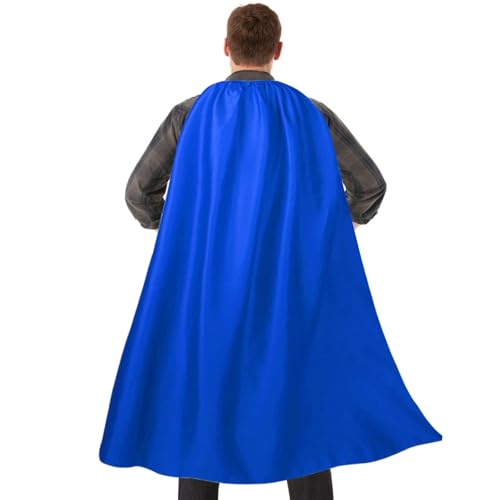 Dajiahao Adult Superhero Cape and Mask for Man and Woman - Halloween Vampire Cloak Super hero Party Capes Superhero Costume(blue-120cm)