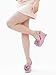 Perisis Women's Platform Wedge Sandals Light Pink Heels Wedges Round Peep Open Toe Slingback High Heel Dress Comfortable Shoes with Flower for Ladies Sexy (Light Pink patent,11)
