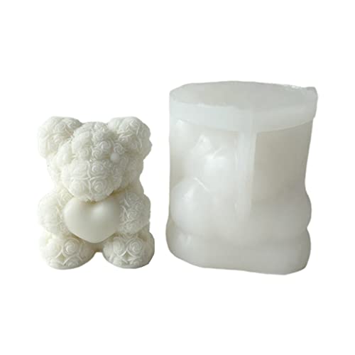 Molde de silicona con diseño de oso para jabón, yesos, chocolate, fondant, antiadherente, fácil de desmoldar