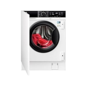 AEG LFN8E8436C Lavadora de Carga Frontal Integrable 8 Kg, 1400rpm, Motor Invert, Programa Rápido, Función Vapor, Conectividad Wifi, Display XL, Dark Silver, Clase A, Fabricado en UE