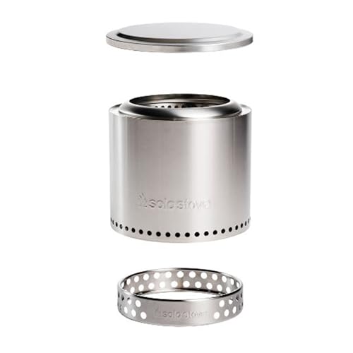 Solo Stove Ranger Essential Bundle 2.0 | Incl. Ranger Smokeless Fire Pit, Stand, Lid, Camping Accessories, Portable for Wood Burning, Removable Ash Pan, Stainless Steel, H:15.25in x Dia: 15in, 16.1lbs by Solo Stove - Used condition - CA$307.79