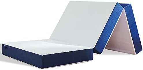 IULULU 4-inch Tri Folding Memory Foam Mattress With Removable Cover King Tri Fold Mattress