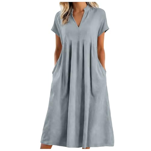Robe longue d'été avec col en V et coupe minimaliste pour soirée et fête