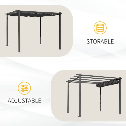 Erommy 10' X 10' Outdoor Pergola With Retractable Canopy, Aluminum Frame, Patio Metal Shelter With Sun And Rain-Proof Canopy For Patio, Garden, Deck #TOP5