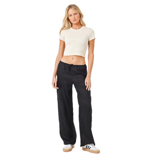 L*Space Sundown Cargo Pant, Mid or High Waisted, Featuring Multiple Pockets, Tie Waist and Relaxed Wide Leg Fit, 100% Linen