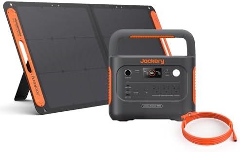 （21:00時点） Jackery Solar Generator 1000 New 1070Wh ポータブル電源 100W ソーラーパネル 1枚 接続用5M延長コード 1本 3点セット 60分でフル充電 リン酸鉄 長寿命 バッテリー 定格出力1500W 瞬間最大3000W 家庭用 アウトドア用 防災 UPS機能 アプリ遠隔操作 純正弦波 AC100V 50Hz/60Hz対応