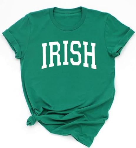 kfulemai Womens St Patrick's Day Clover T-Shirt Shamrock Heart Graphic Tees Get Lucky Shirt Irish Tops(XL,Green-15)