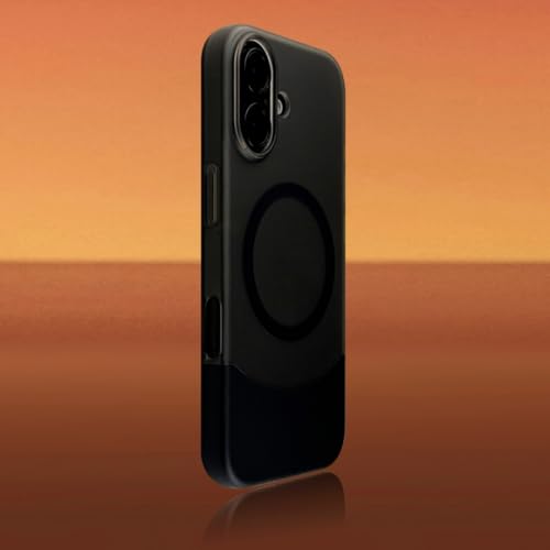 Coque iPhone 14 Pro Max magnétique rigide mate à segments de luxe noire