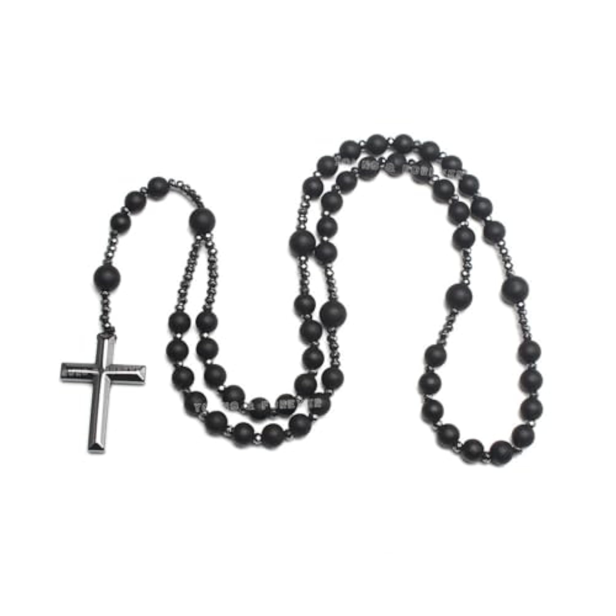 Natural Semi Precious Stone Necklace, Onyx & Matt Onyx