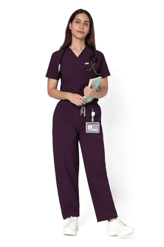 Image of Knya Ecoflex Lite Scrub Suit for Women | 2 Way Stretch Fabric | Lightweight & Fade proof | V Neck Top & Bottom Set | 5 Pocket | Hospital Clinic & OT Wear | Scrubs for Female Doctors Nurses & Dentists