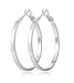 Geveay 925 Sterling Silver Hoops Earrings for Women Large Lightweight Silver Hoop Earrings 3mm Wide Thin Big Hoop Earrings for Women 30/40/50/60mm