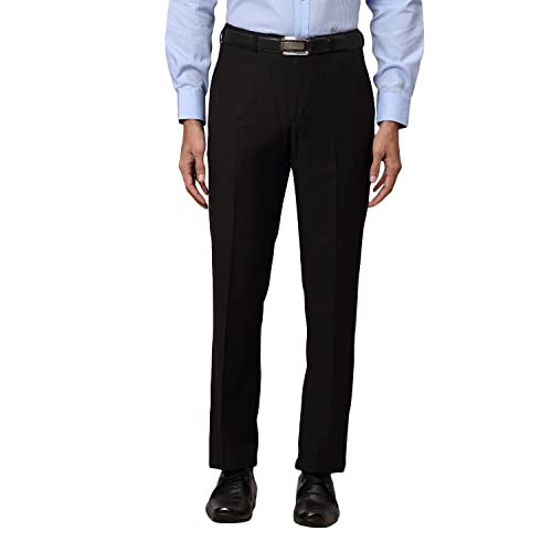 Image of Park Avenue Men's Terry Rayon Blend Solid Pattern Smart Fit Flat Front Formal Trouser