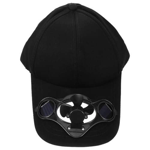 Gorra de béisbol negra contra el calor con ventilador solar libre