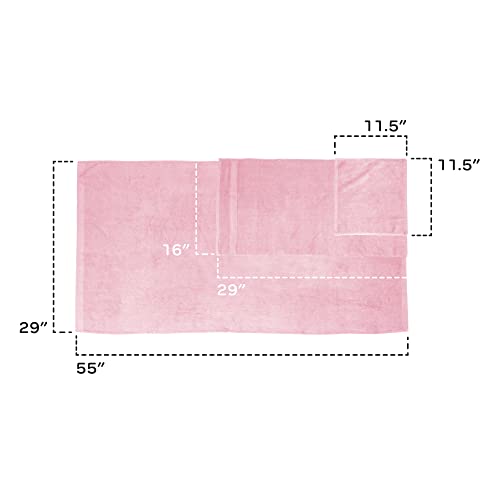 Bamboomn-Towels Silky Softy Bamboo Rayon Bathroom Towel And Washcloth Sets, Includes Bath Towel, Hand Towel, Wash Cloth - Extra Strength Blend - Faster Drying Edition - Cotton Candy Pink - 1 Set #TOP3