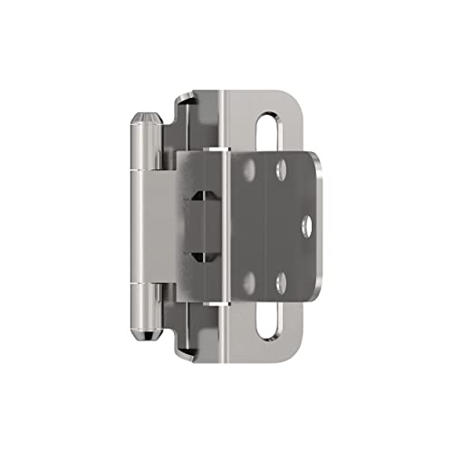 Image of Amerock 1 Pair 3 /8 inch Inset Polished Chrome Self-Closing Wrap Hinge