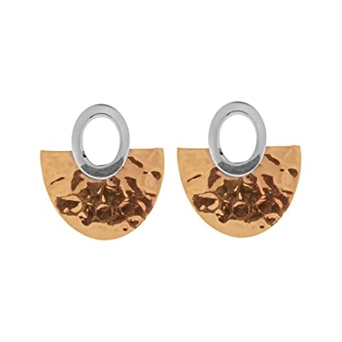 Tianguis Jackson Silver and Hammered Copper Modern Stud Earrings - E0969 Cover