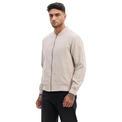 Image of SNITCH Mens Textured Relaxed Fit Jacket