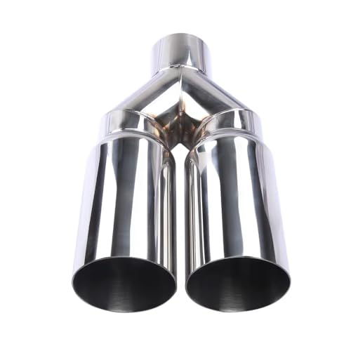 Silencieux d'échappement universel double cylindre en inox entrée 63mm sortie 76mm
