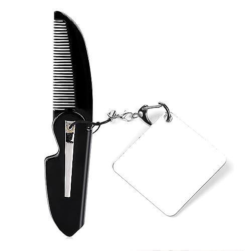 Multifunctional Folding Pocket Comb With Small Anti-Static Hair Beard Care Comb Mustache Styling