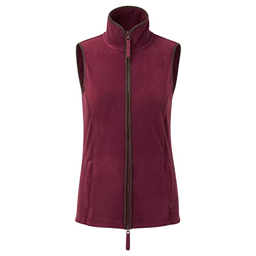 Premier Womens/Ladies Artisan Fleece Gilet (XL) (Burgundy/Brown)