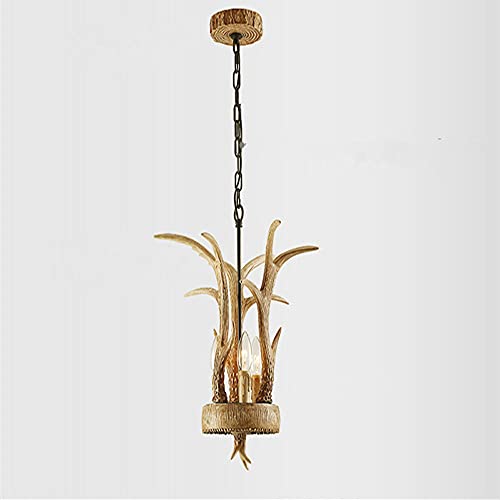 Lustre en bois rustique NAMFHZW à 3 lampes E14 pour salon et couloir