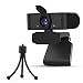 Produktbild Webcam mit Objektivdeckel, Streaming Webkamera mit Autofokus/Stereo Mikrofon für Computer, Skype, Video Chat und Aufnahme, Schwarz by Uflatek
