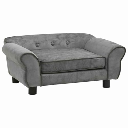 vidaXL Hundesofa Dunkelgrau 72x45x30cm Plüsch Hundebett Hundecouch Katzensofa